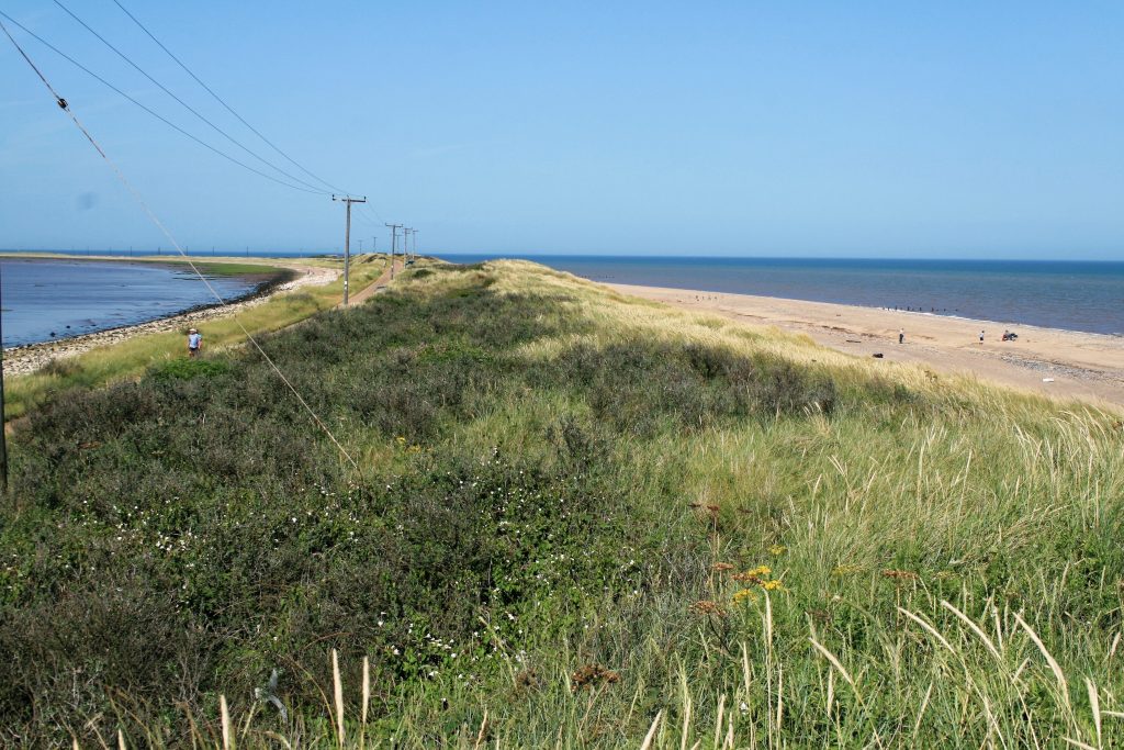 Spurn Point - a coastal spit formed by longshore drift.